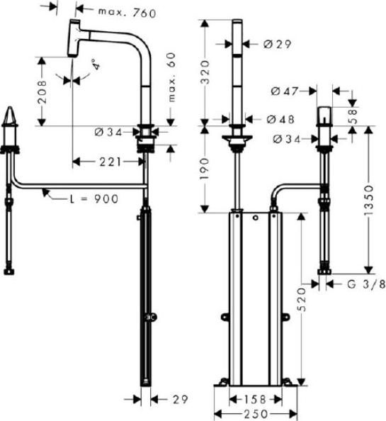 Кухонная мойка с встроенным смесителем Hansgrohe C71-F450-06 43201800