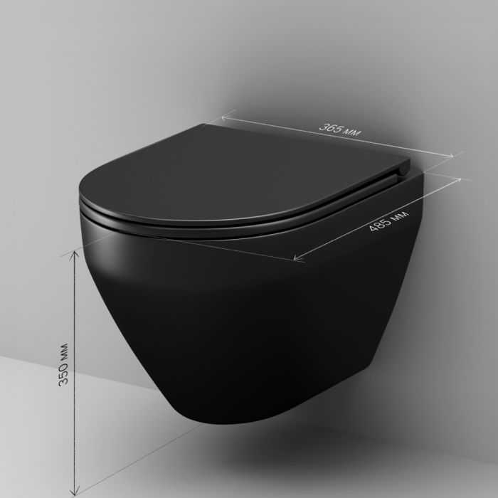 Унитаз подвесной AM.PM Spirit V2.0 C701700MBSC с сиденьем микролифт, черный матовый