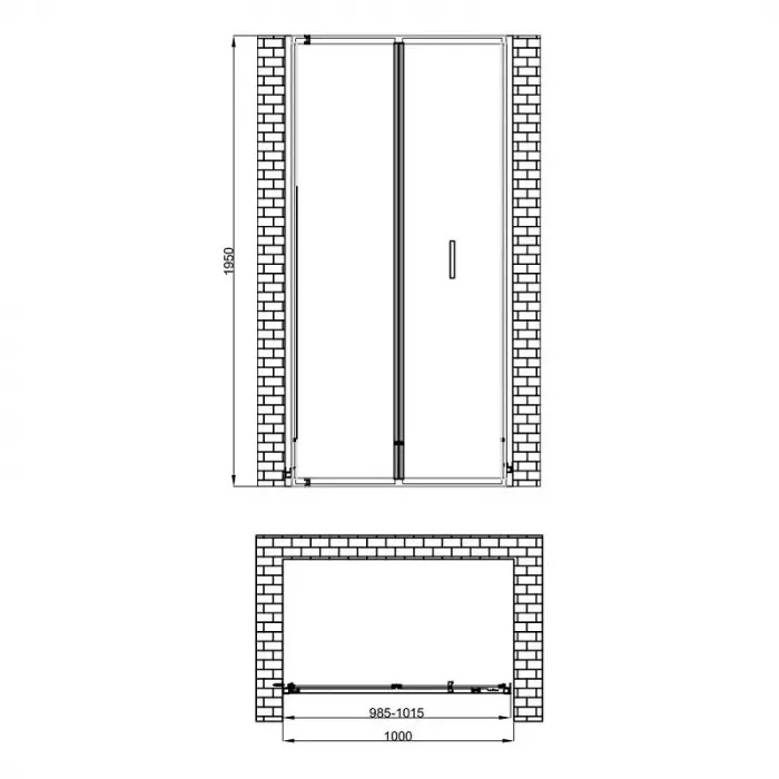 Душевая дверь Berges Legos LS-4 1000 062029, 100 см, складная, стекло прозрачное, профиль хром