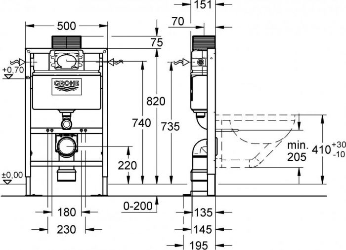Система инсталляции для унитазов Grohe Rapid SL 38587000 усиленная