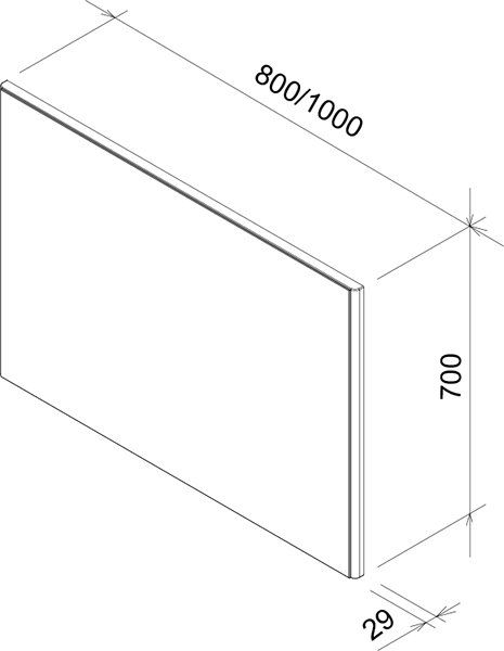 Зеркало 100 см Ravak Ring X000000778 серый