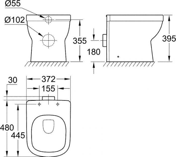 Приставной унитаз Grohe Euro Ceramic 39329000
