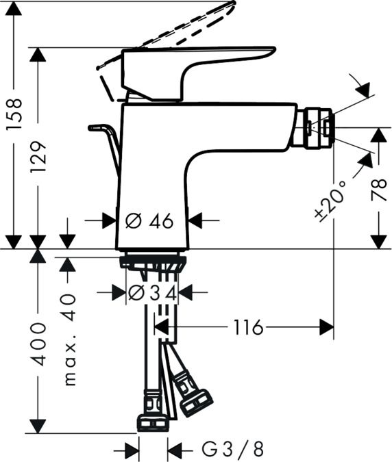 Смеситель для биде Hansgrohe Talis E 71720700, белый матовый