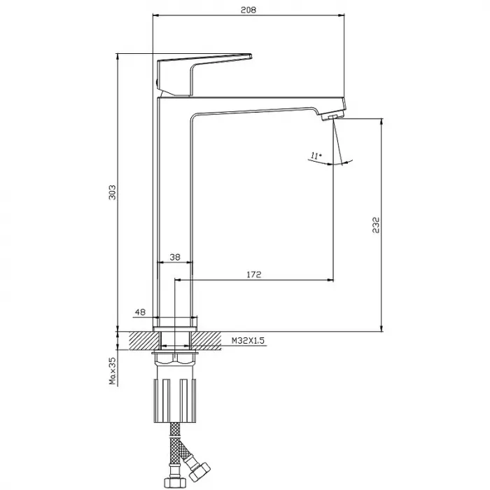 Смеситель для ванны с душем Paffoni Tilt TI022NO черный