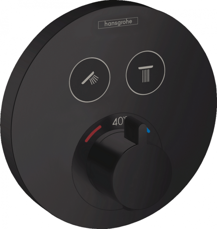 Термостатический смеситель для душа Hansgrohe ShowerSelect S 15743670, черный матовый