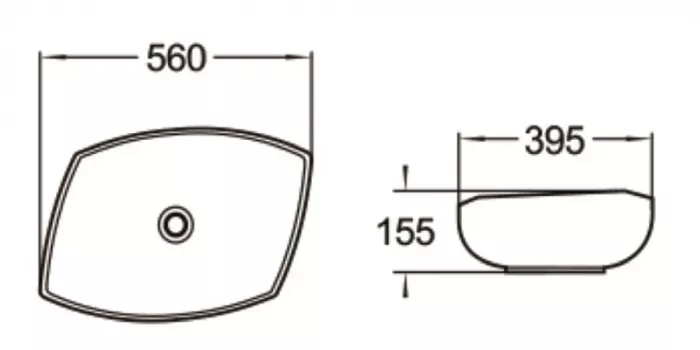 Раковина накладная SantiLine SL-1027 белый