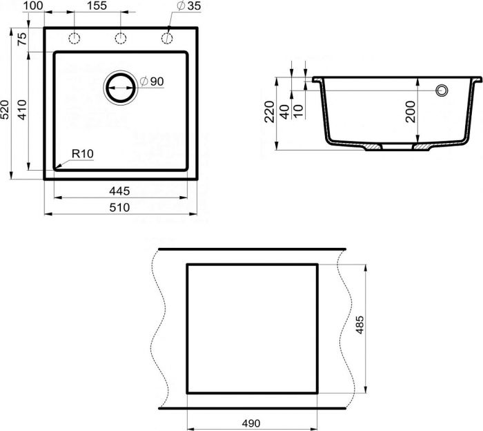 Мойка кухонная Point Арбель 51 PN3001W, белый