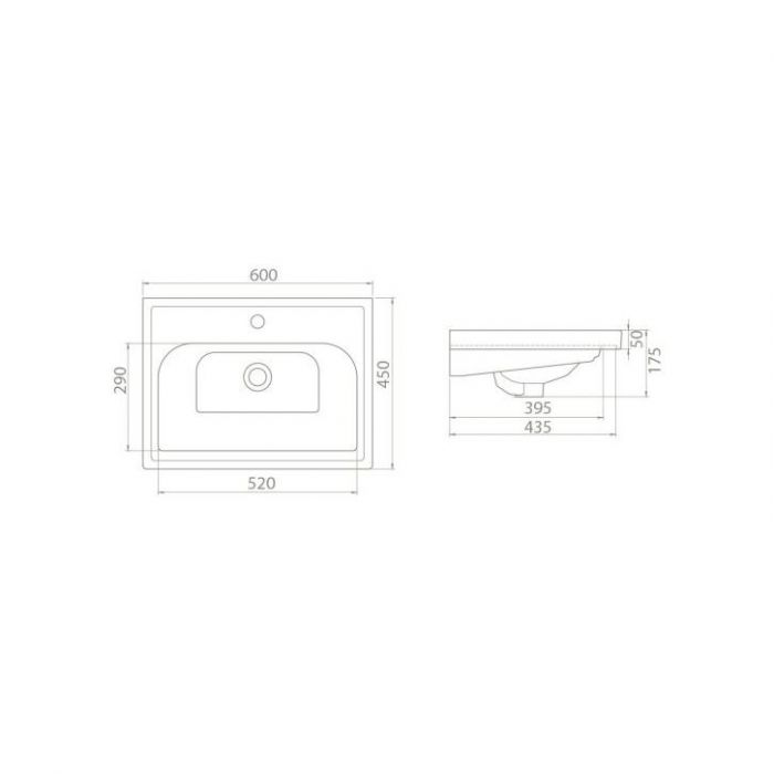 Умывальник мебельный Opadiris CeraStyle Frame 60 031000-u белый