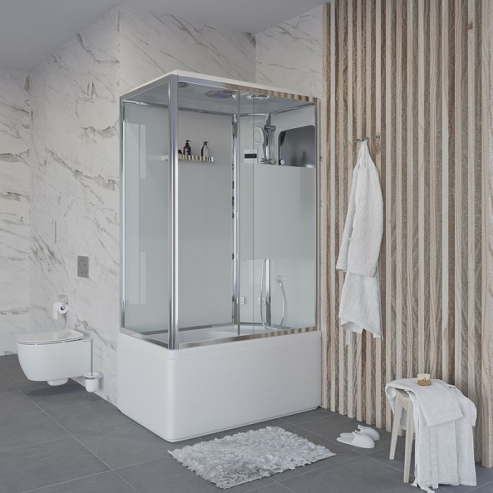 Душевая кабина Niagara Ultra 120x80 NG-307-01R 3070164R правая, профиль хром, стекло прозрачное с полосой