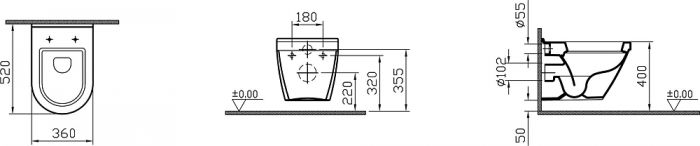 Подвесной унитаз VitrA S50 5318B003 52 см с бидеткой