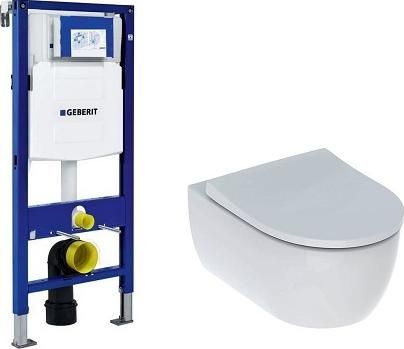 Комплект инсталляции Geberit Duofix UP320 111.300.00.5 с подвесным унитазом Geberit Icon 500.784.01.1 + крышка-сиденье с микролифтом