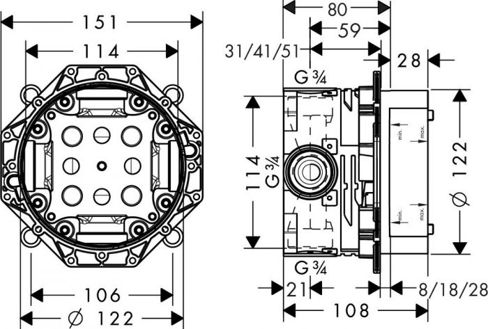 Душевой комплект Hansgrohe Croma Select E 27294000