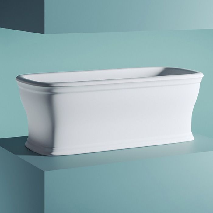 Ванна из искусственного камня ArtCeram Neo 180х85 см ACW003 05 bi matt, белый матовый