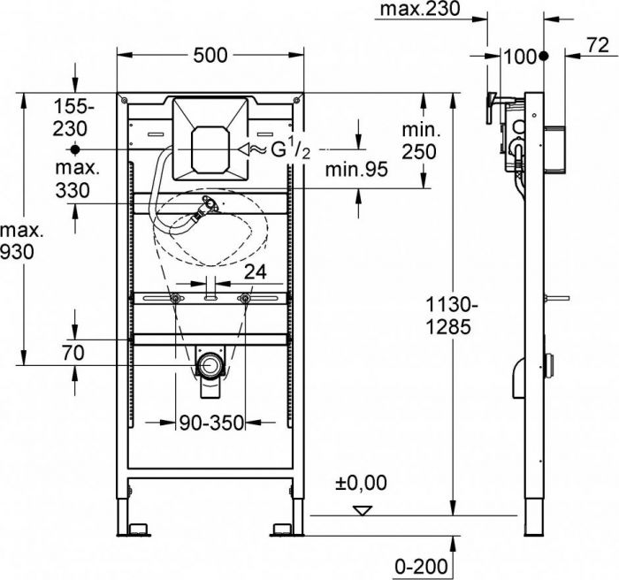 Система инсталляции для писсуаров Grohe Rapid SL 38803001