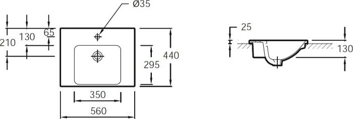 Раковина Jacob Delafon Odeon Up E4756-00 56 см
