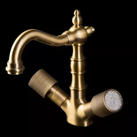 Смеситель для раковины Boheme Royal Cristal 312-Royal/CRST бронза