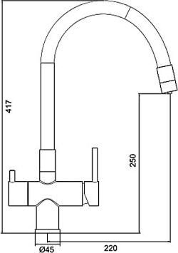 Смеситель для кухни с гибким изливом Gappo G4398-36