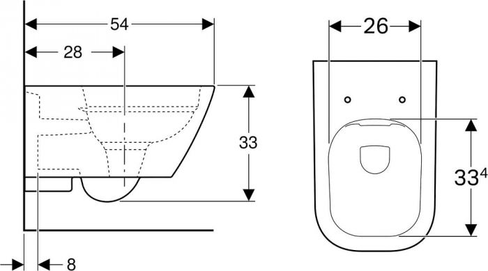 Подвесной унитаз Geberit Smyle Square 500.208.01.1 безободковый, белый