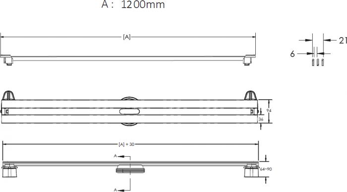 Душевой лоток Berges Wasserhaus Super Slim 090184 120 см