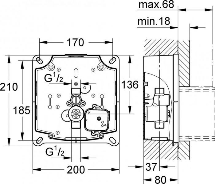 Привод бесконтактного смыва Grohe Tectron Skate 37321001 хром