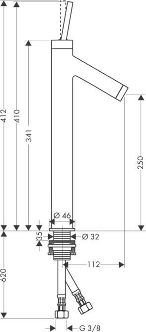 Смеситель для раковины Axor Starck 10129340, чёрный хром