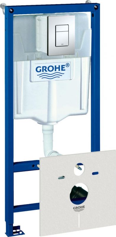 Система инсталляции для унитазов Grohe Rapid SL 38775001 4 в 1 с кнопкой смыва хром