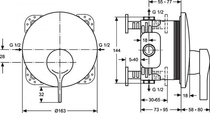 Смеситель Ideal Standard Melange A4719AA для душа