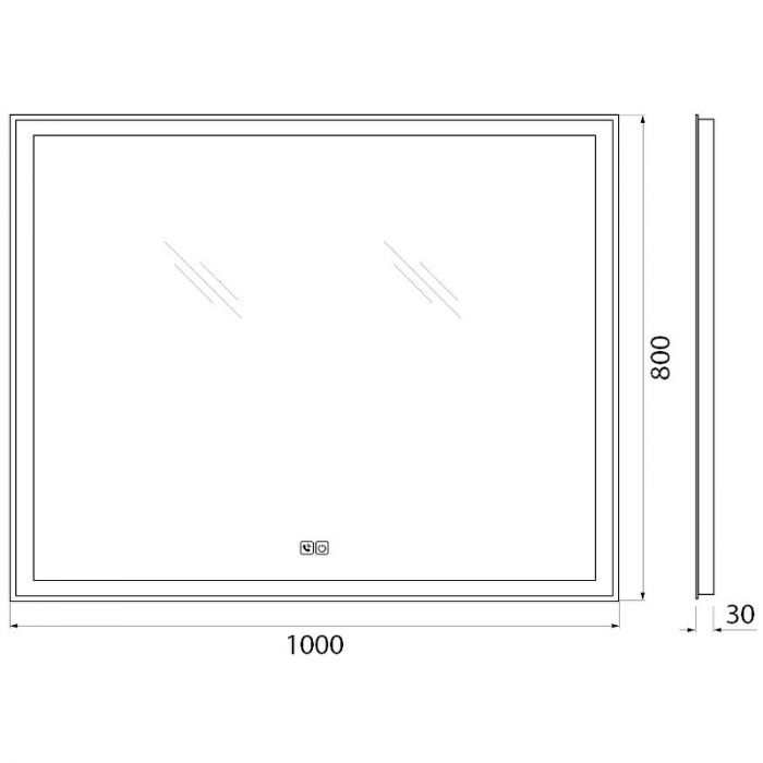 Зеркало BelBagno SPC-GRT-1000-800-LED-TCH-PHONE 100 см, с подсветкой и сенсорным выключателем