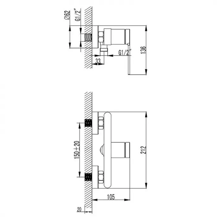Смеситель для душа AQUAme Asti AQM6413GM хром