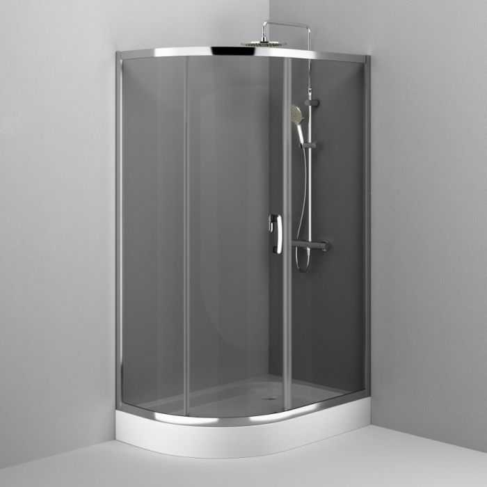 Душевой уголок AM.PM Like Solo Slide 120x80 W83G-302U120CG профиль хром глянцевый, стекло тонированное