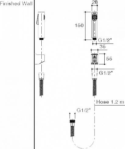 Смеситель для душа Jacob Delafon Nateo E71253RU-CP, хром