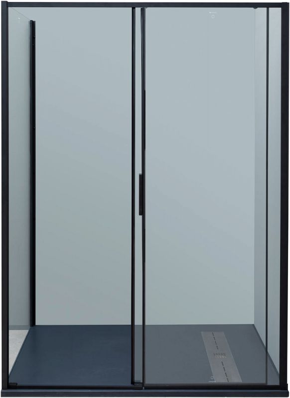 Душевая дверь Aquanet Pleasure Evo AE65-N140-BT профиль черный, стекло прозрачное