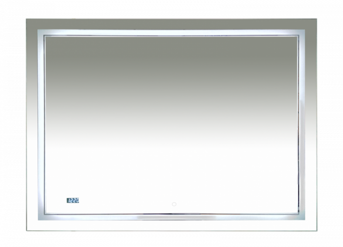 Зеркало LED 1200х800 Misty 2 Неон П-Нео12080-2ПРСЧДВП, сенсор на зеркале + часы