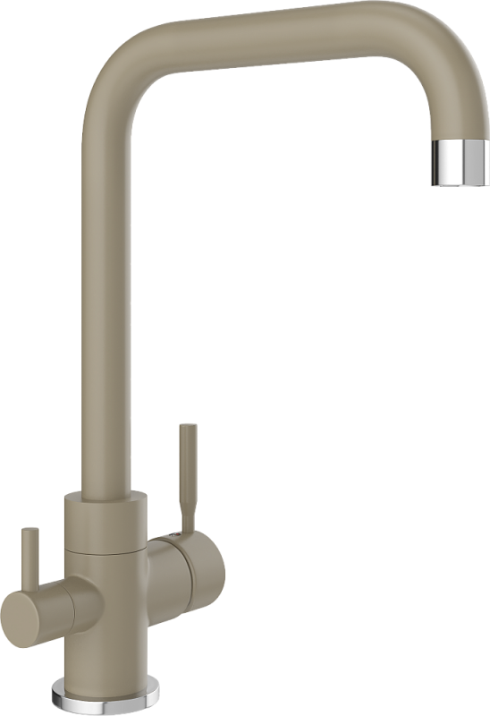 Комплект Мойка кухонная Domaci Солерно DP 605-03 десерт + Смеситель UQ-019-03 десерт