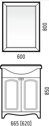 Зеркало Corozo Классика SD-00000270, белое