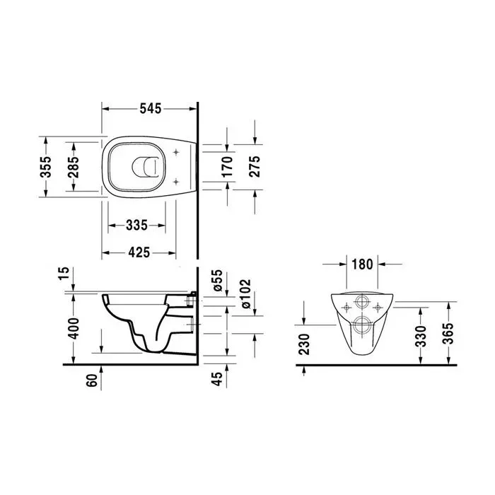 Подвесной унитаз Duravit D-Code 45350900A1 (25350900002), с крышкой D-Code 0067390000 с микролифтом