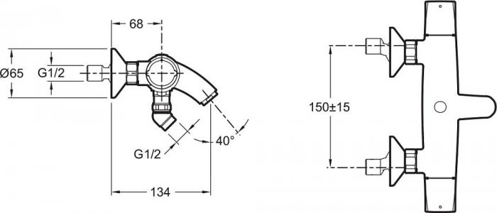 Смеситель для ванны с душем Jacob Delafon Elevation E18874-CP