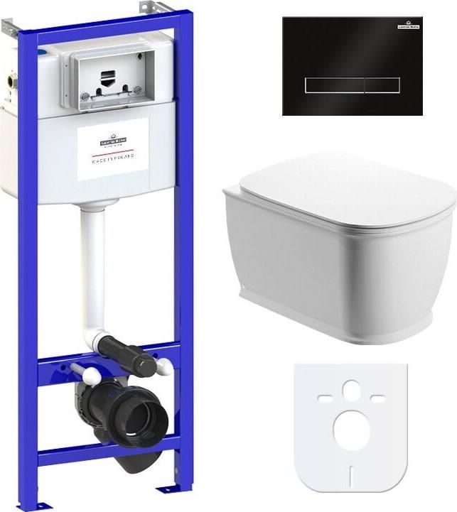 Комплект унитаз с инсталляцией Lavinia Boho Bell Pro 77040046 с сиденьем микролифт и клавишей смыва
