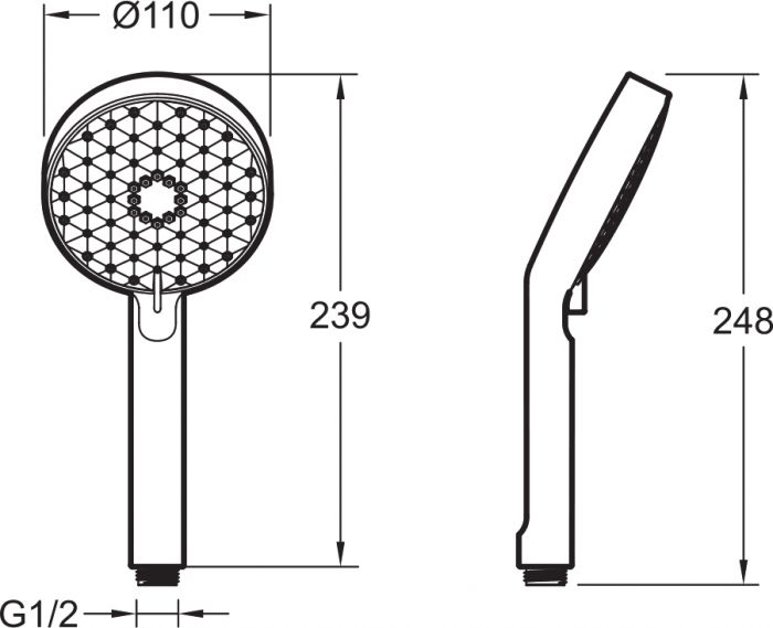 Ручной душ Jacob Delafon Awaken E72415-BL, чёрный