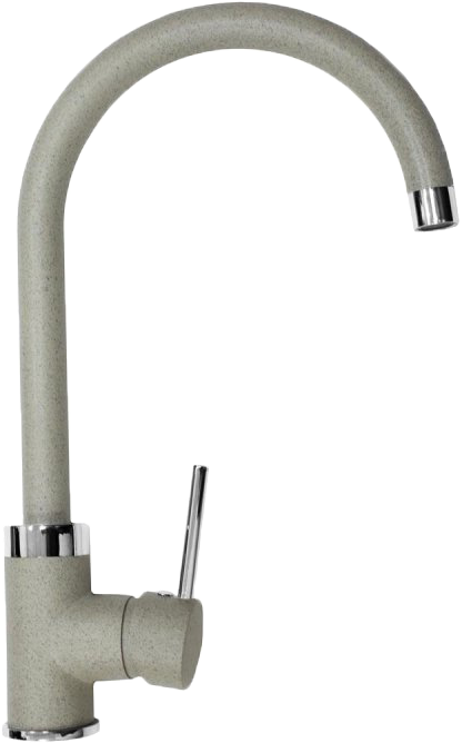 Комплект Мойка кухонная Domaci Солерно DMQ-1700.Q барит, серая, 38х46, кварцевая, с крылом, встраиваемая + Смеситель DC-3004 барит + Дозатор 401 барит