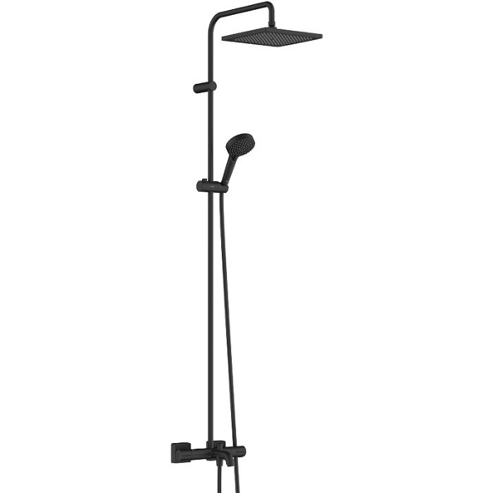 Душевая система Hansgrohe Vernis Shape 26900670 с термостатом, черная матовая