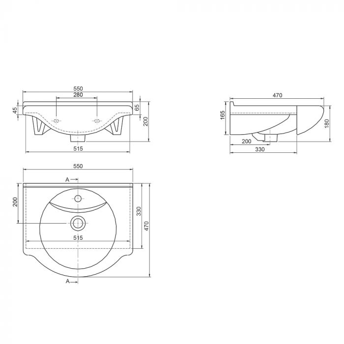Умывальник мебельный Opadiris CeraStyle Nil 55 066000-u-01 белый