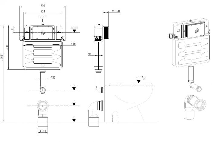 Бачок для приставного унитаза Allen Brau Pneumatic 9.11104.20