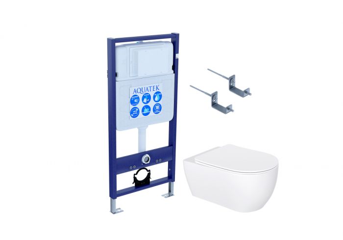 Комплект Aquatek унитаз с инсталляцией Set AQUATEK ЕВРОПА New-KKI2 + сиденье с микролифтом