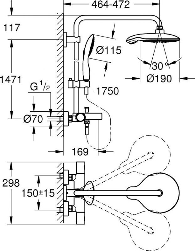 Душевая стойка Grohe Euphoria System 190 26227000