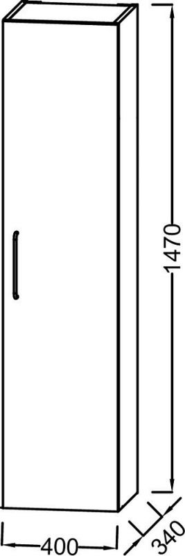 Шкаф-пенал 40 см Jacob Delafon Odeon Rive Gauche EB2571D-R8-N18, белый блестящий