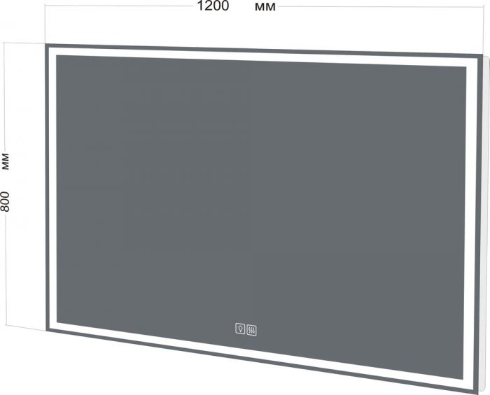 Зеркало с подсветкой 120 см BelBagno SPC-GRT-1200-800-LED-TCH-WARM с подогревом