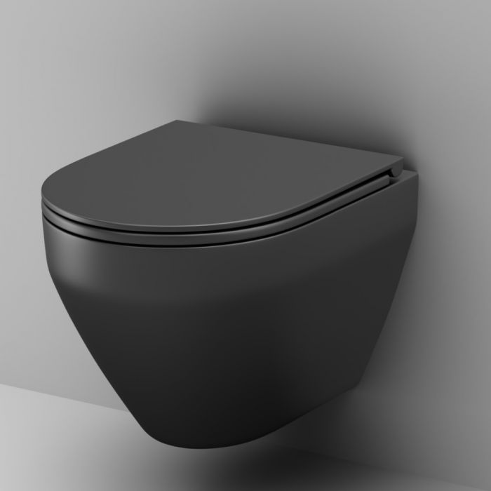 Унитаз подвесной AM.PM Spirit V2.0 C701700MBSC с сиденьем микролифт, черный матовый