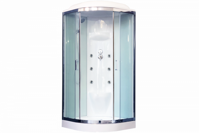 Душевая кабина 90х90 см Royal Bath НК RB90HK7-WT-CH стекло прозрачное с гидромассажем