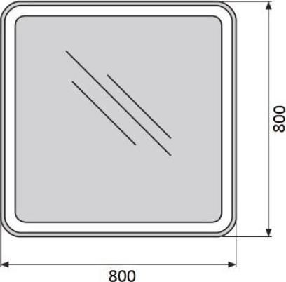 Зеркало BelBagno SPC-MAR-800-800-LED-BTN